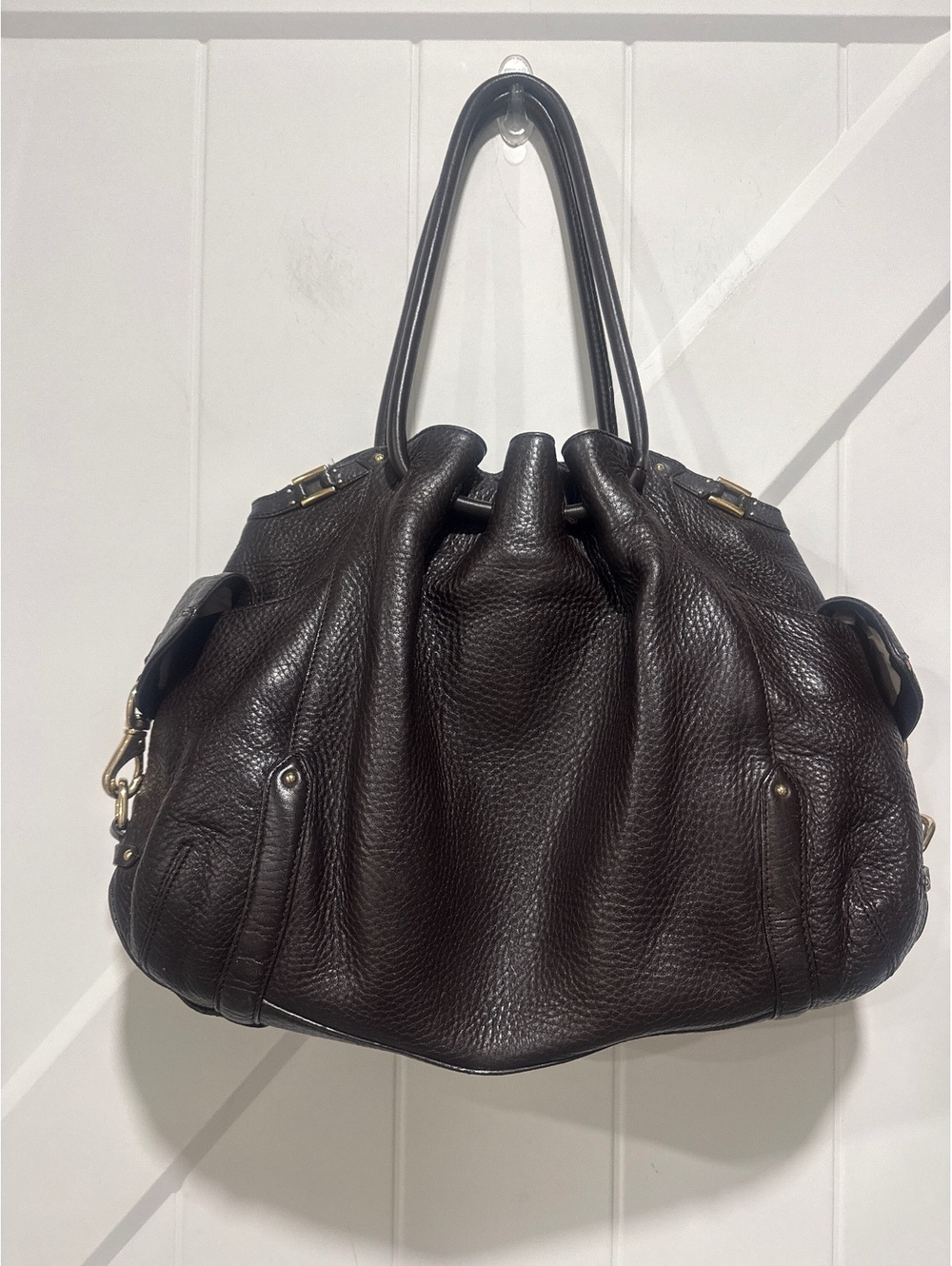 Cole Haan Village Collection Brown Pebbled Leather Shoulder Bag
